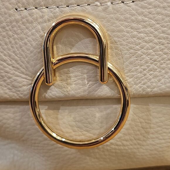 VINCE CAMUTO Plum White Pebbled Leather Shoulder Bag NWOT - Picture 4 of 11